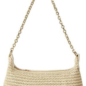 Women's Straw Woven Shoulder Bag Tote Handbag Summer Beach Purse